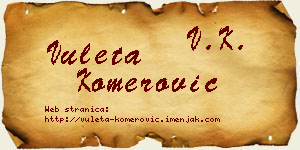 Vuleta Komerović vizit kartica